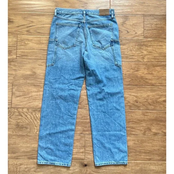 NWT Madewell Low-Slung Straight Jeans Size 27 N0656 Light Wash Patch Pockets - Picture 2 of 12